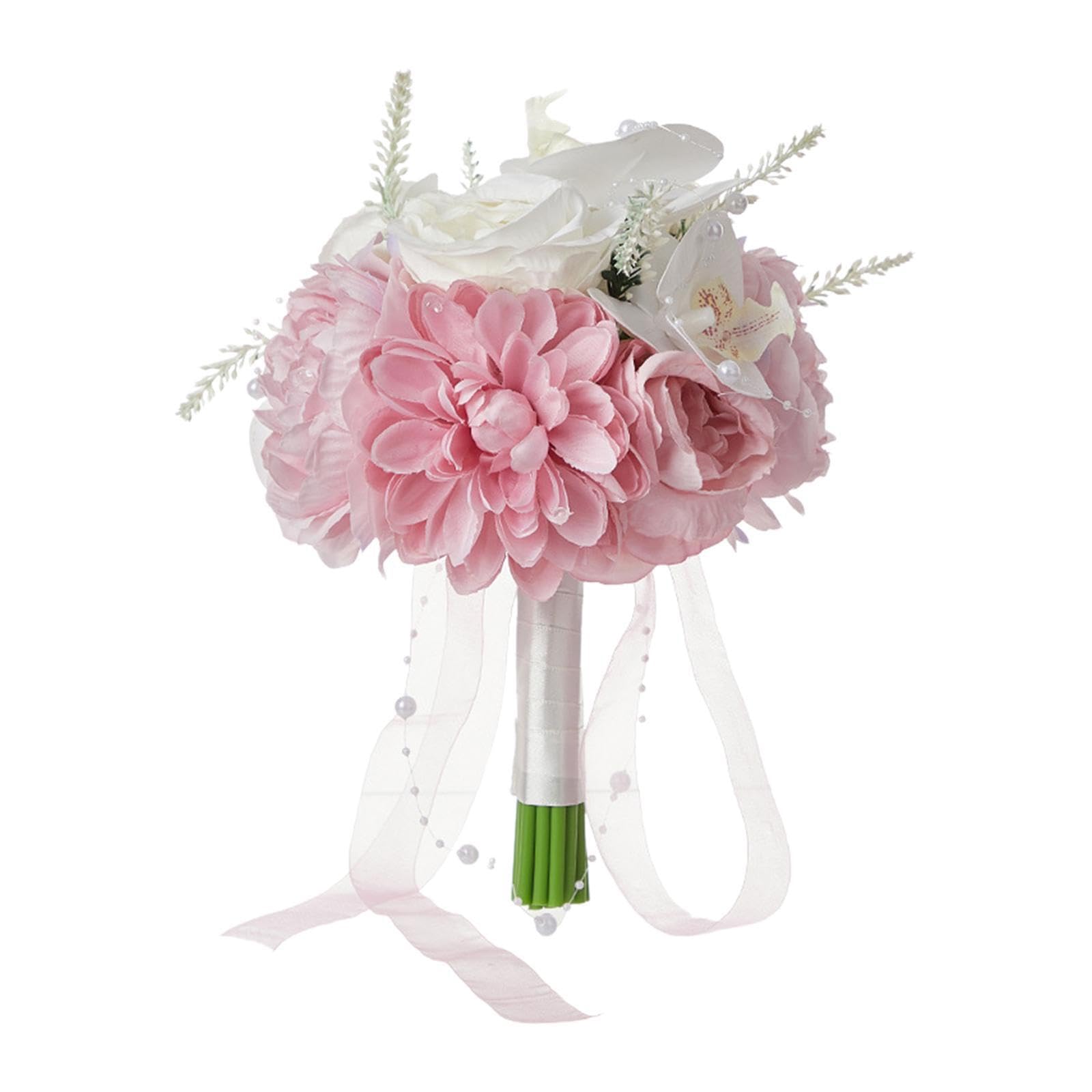 Auyxssz Chic Bridal Bouquets Wedding Artificial Roses Flowers Dynamic For Event Decor Decorative Holding Bouquets Beautiful Bride Look More Fascinating