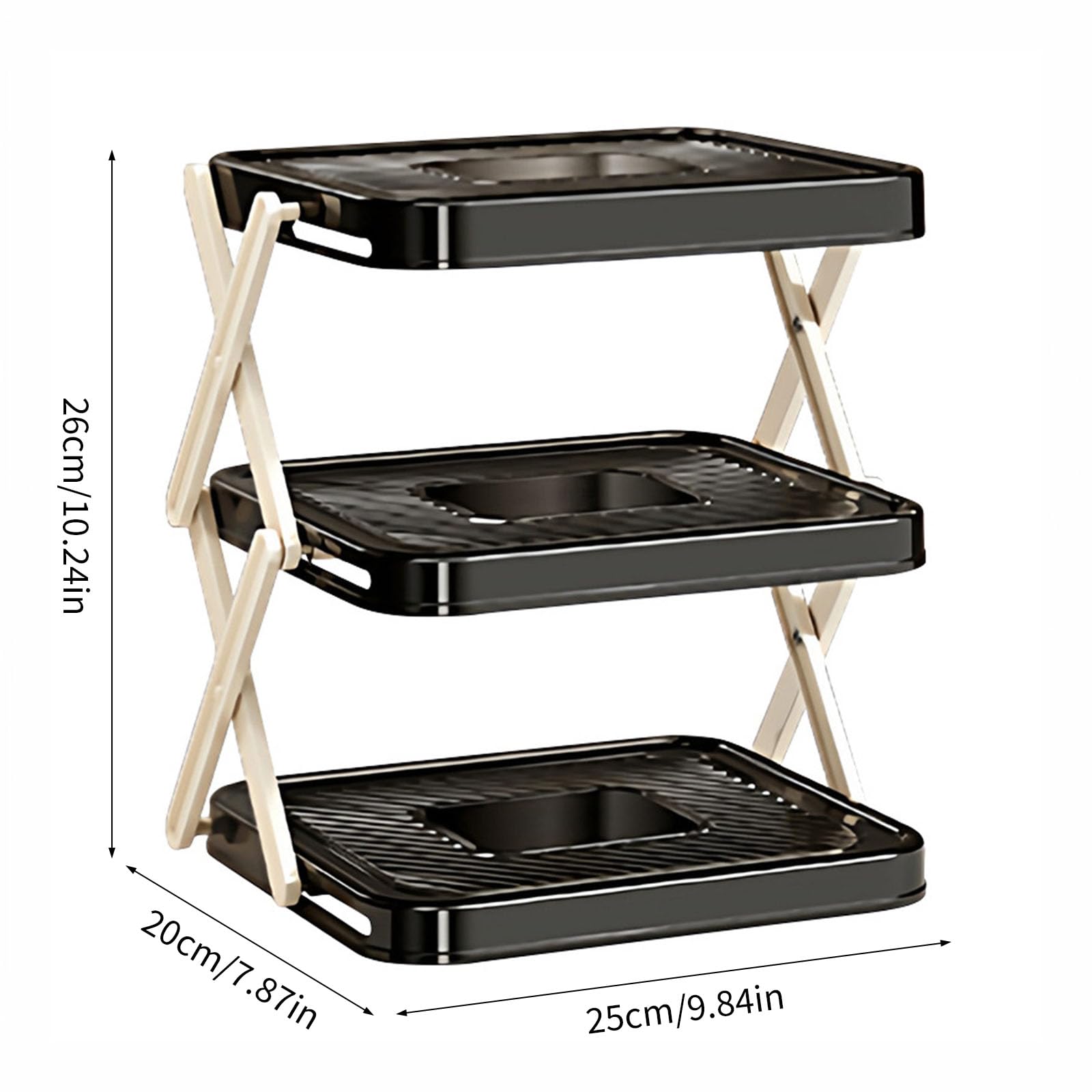 Robusto scaffale da Cucina in plastica ABS a più Livelli per Verdure, Frutta e Strumenti da Cucina Scaffale da Cucina impilabile in ABS con Strati Rimovibili