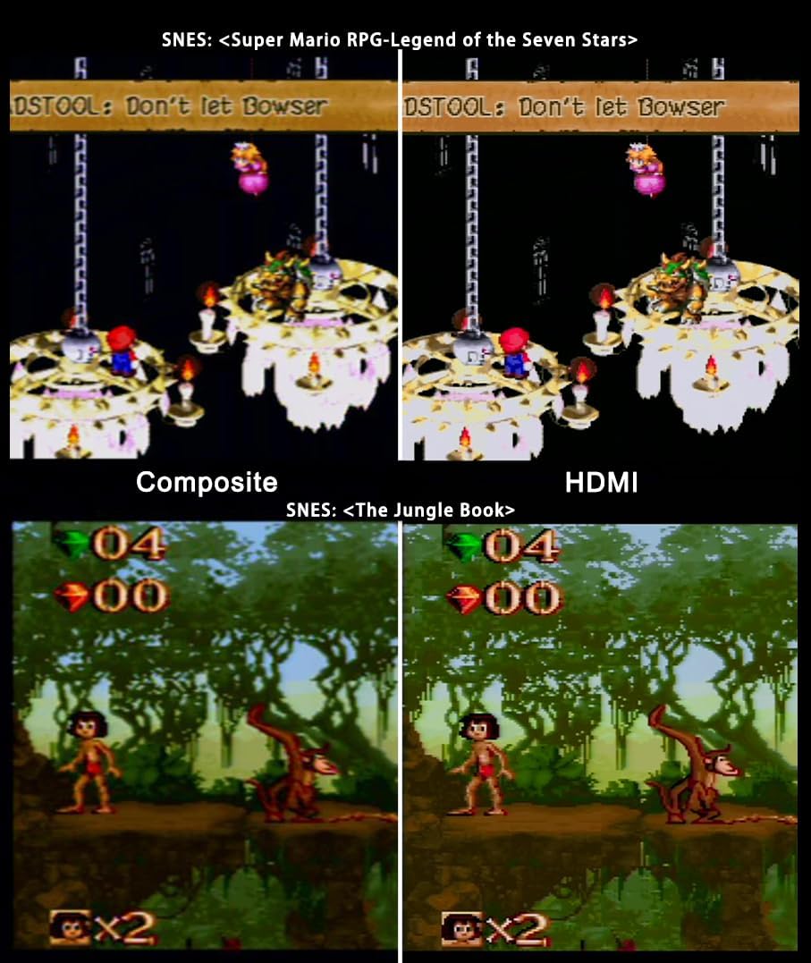 Câble de liaison HD pour Gamecube, N64, SNES (3 en 1), adaptateur HDMI avec sortie de signal S-vidéo (meilleure qualité vidéo), convertisseur HD avec commutateur 4:3/16:9, portable 3IN1SNESNGCN64-02