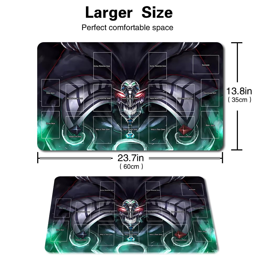 Tapis de jeu de société YGO - Avec sac étanche et zones pour cartes - Dimensions : 60 x 35 cm - Compatible avec le tapis de jeu de cartes à collectionner (YGO-22 avec zone)