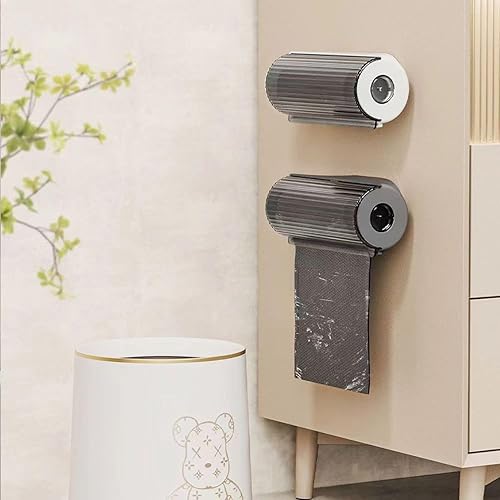 Miniatura 5 de 1 caja de almacenamiento de bolsas de basura, dispensador de bolsas de basura para cocina, baño, soporte para bolsas de comestibles montado en la