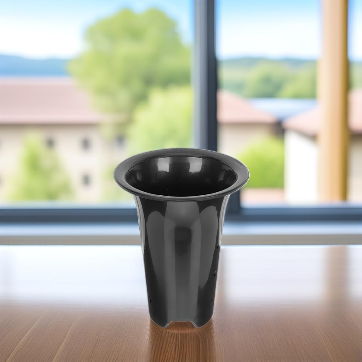 Abaodam 10pcs Pots de Fleurs Noirs en Plastique Respirant Contrôle des Racines, Hauteurs Augmentées, Résistants et Pratiques pour Plantes D’intérieur et Orchidées