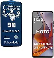 Película Cerâmica Fosca Privacidade MOTO G14 / G32 / G54 / 64 / G73 /G85,Proteção Total, Anti-Riscos, Anti Espião e Não Deixa Marca De Dedo na Tela.