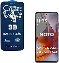 Película Cerâmica Fosca Privacidade MOTO G14 / G32 / G54 / 64 / G73 /G85,Proteção Total, Anti-Riscos, Anti Espião e Não Deixa Marca De Dedo na Tela.