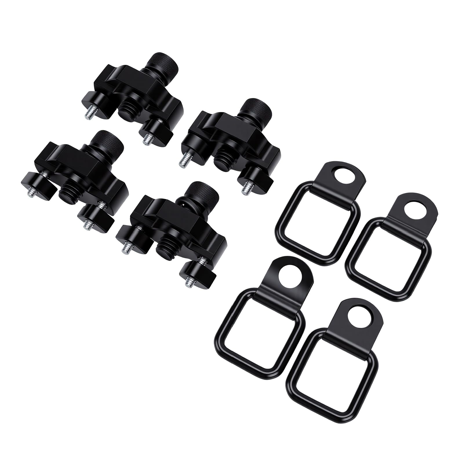 Kotwy do Mocowania ATV UTV, 4 Sztuki, Aluminium 6061 T6, Bez | Zestaw Kotwicy ładunkowej UTV, Aluminium 6061 T6, Bez Konieczności Wiercenia, Mocowanie do Quada, Pasy Mocujące, Transport