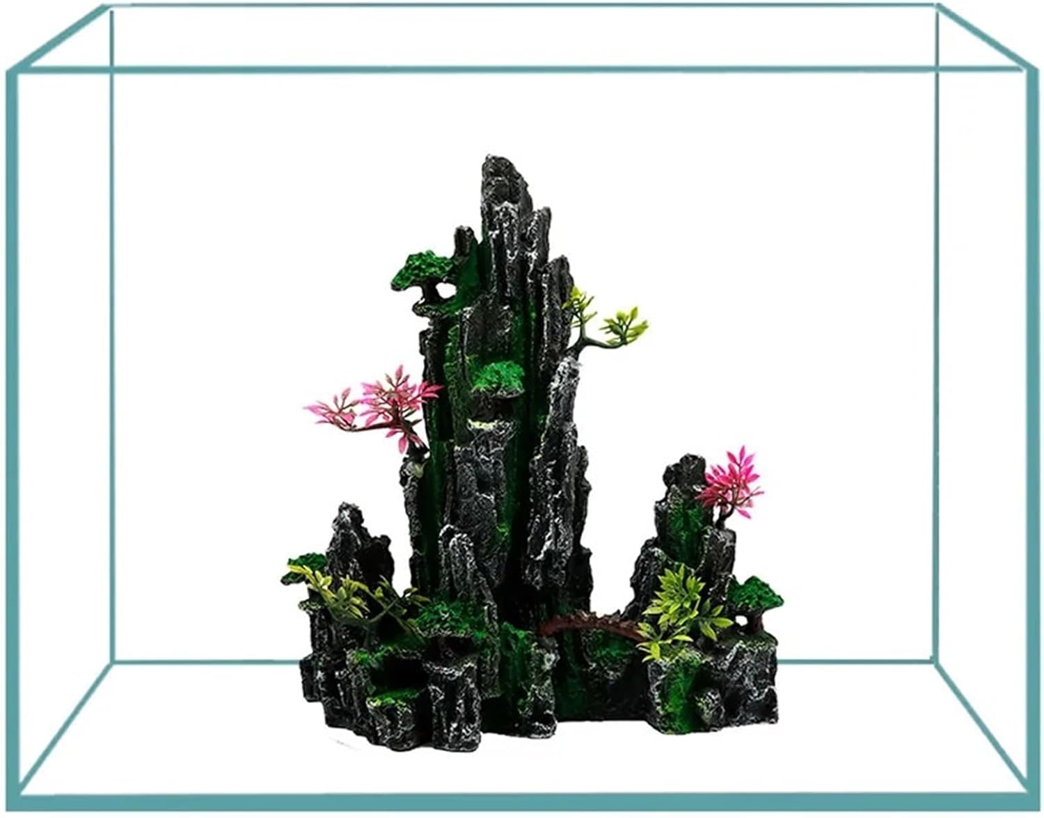 Simulated Aquarium Rockery Mountain Decoration Artificial View Rock Cave Stone Tree Fish Tank Ornament