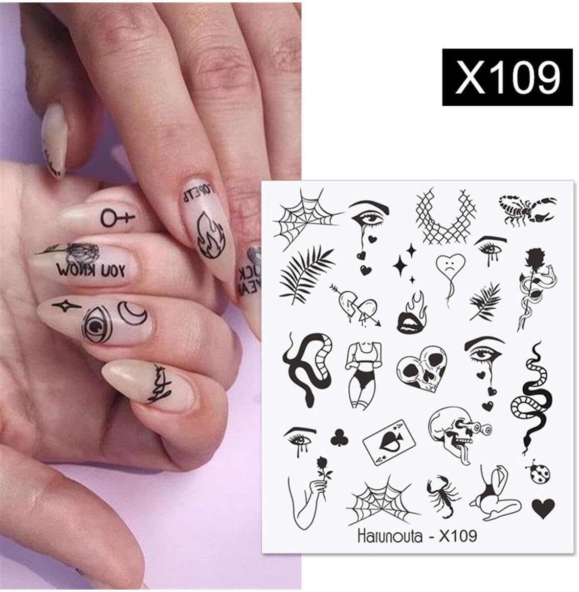 Tırnakmania Su Transferli Nail Art Sticker X109 (53013-9) 3950