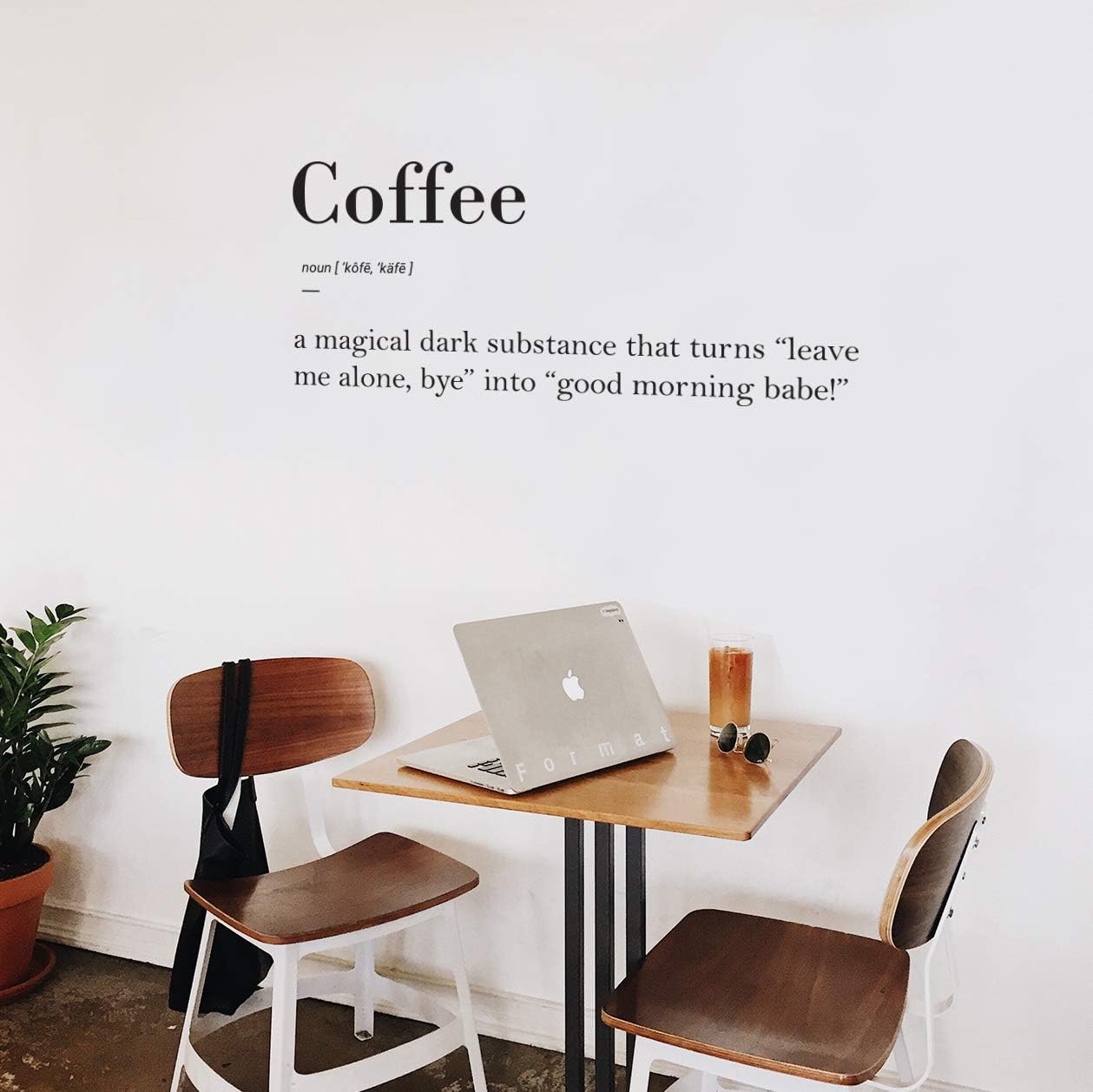 Vinyl Wall Art Decal - Coffee A Magical Dark Substance - 15" x 32" - Adult Humor for Home Kitchen Dining Room Wall Decor - Witty Indoor Outdoor Coffee Shop Restaurant Decor (Black)