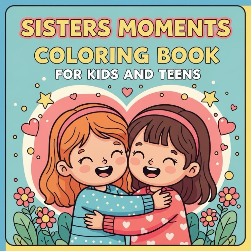 Sisters Moments Coloring Book for Kids and Teens: Sweet & Fun Coloring Pages of Sister Bonding, Cute Family Moments, Friendship and Love for Girls