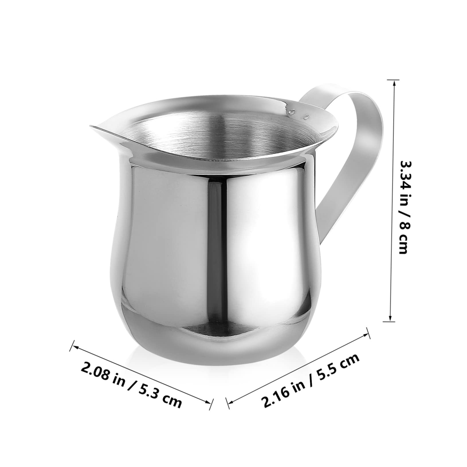 Housoutil 12 Piezas Jarritas de Leche Inoxidable Vertedor Profesional y Mango Ergonómico para Espresso y Cappuccino para Espumar Leche y Servir con Precisión Cafeterías y