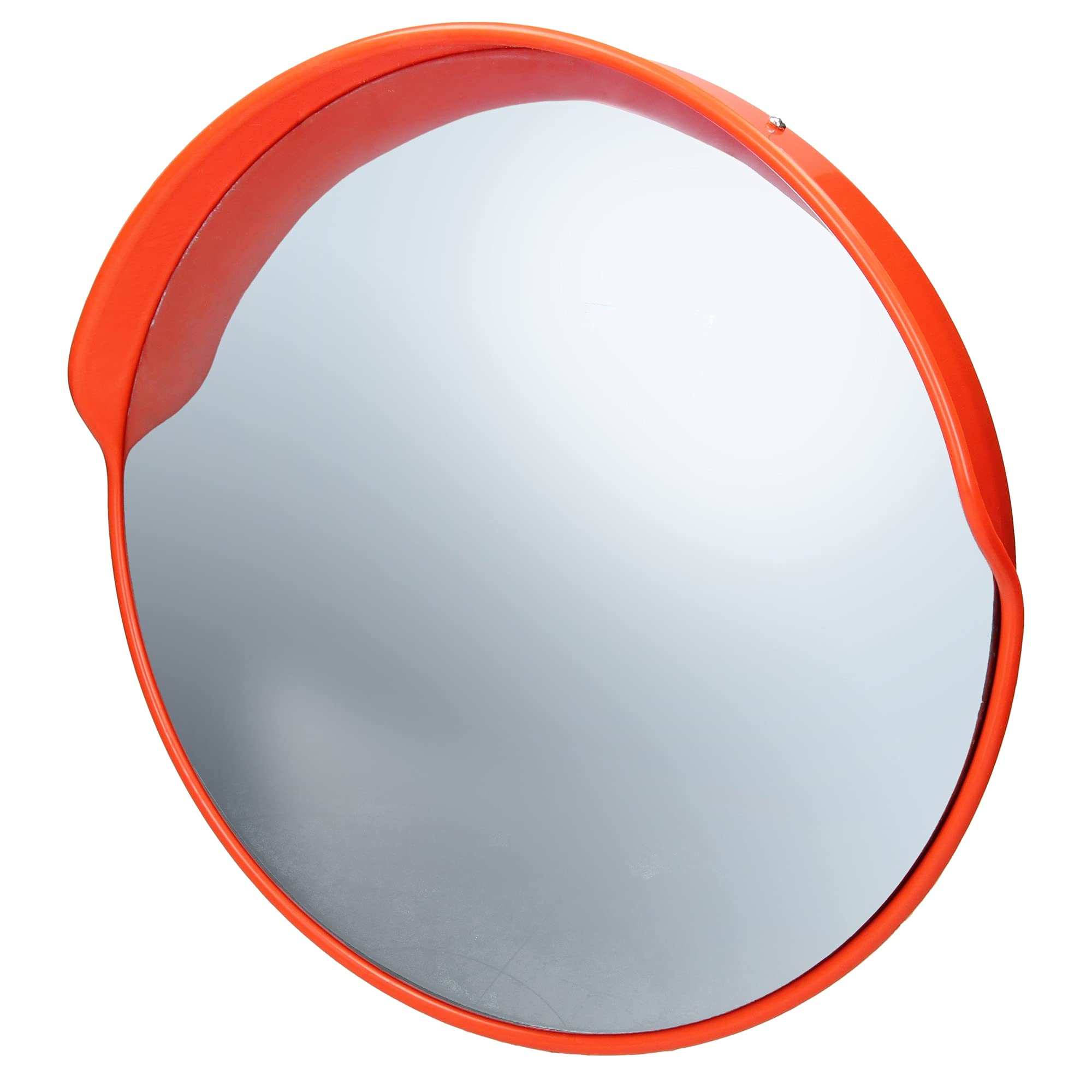 ECD Germany Espejo de Tráfico Ø 45 cm con Soporte Giratorio Rojo Irrompible Retrovisor de Seguridad Resistente a la Intemperie Reflejo de Vigilancia Panorámico Espejo Convexo Facilita Entrada y Salida