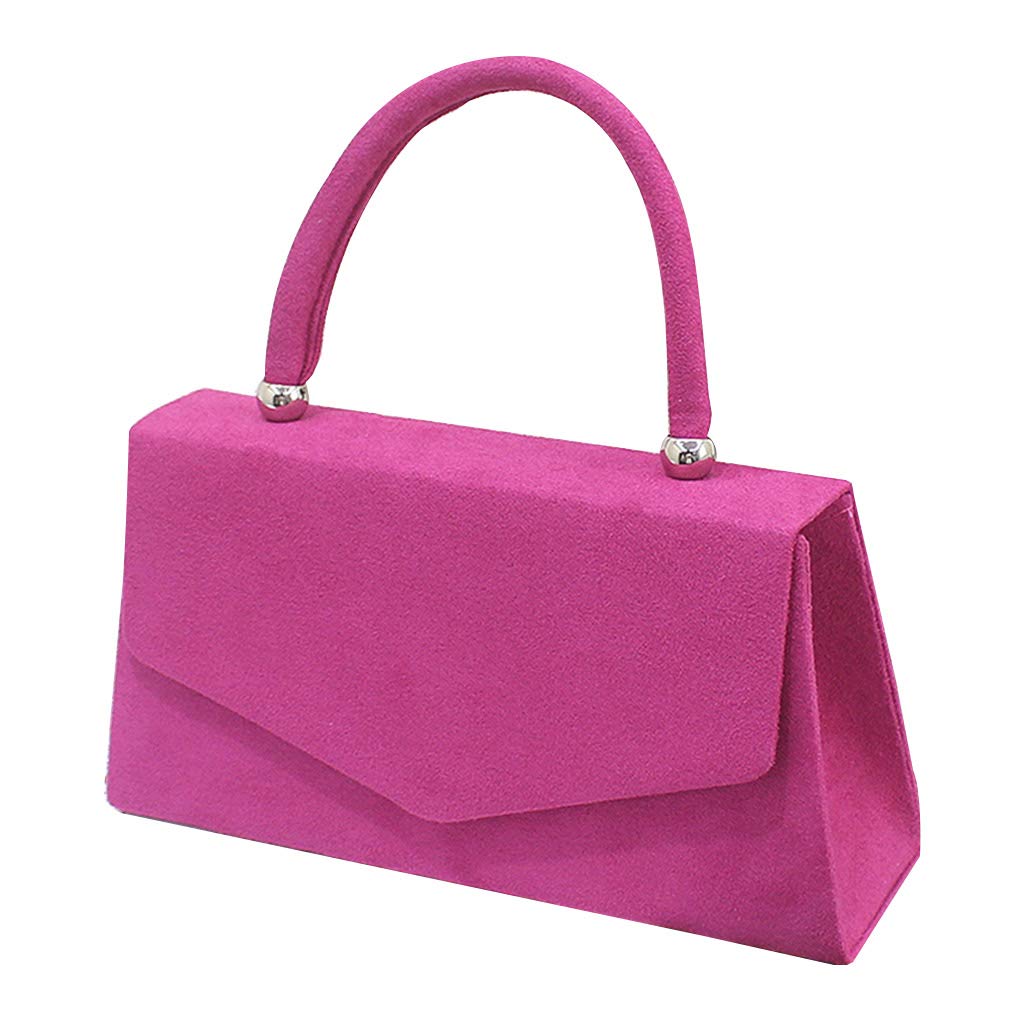 Generic Borsa a tracota for Donne, Borse da Spalla da Donna, Borsetta da Donna Borsetta Frizione da Sposa for Feste da Sposa Porta portaoggetto Caldo Rosa Caldo