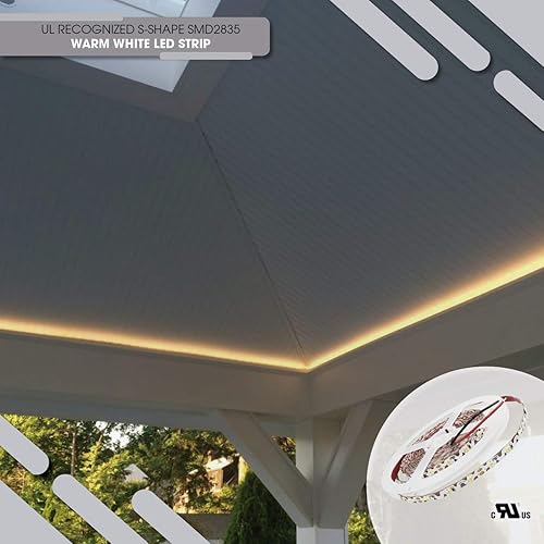 Miniatura 5 de Iluminación LED 24V 16.4ft UL Listed Blanco Cálido 2835 SMD Zig-Zag Tira de luces LED regulables 660lmm 6.2Wm 300 LEDs 60 LEDsm IP33 no impermeable.