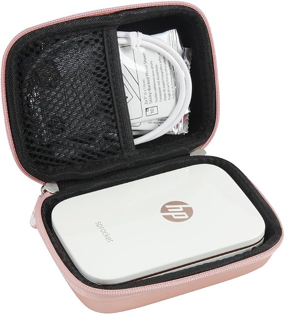 Hard Travel Case for HP Sprocket Photo Printer by Hermitshell (Rose Gold)