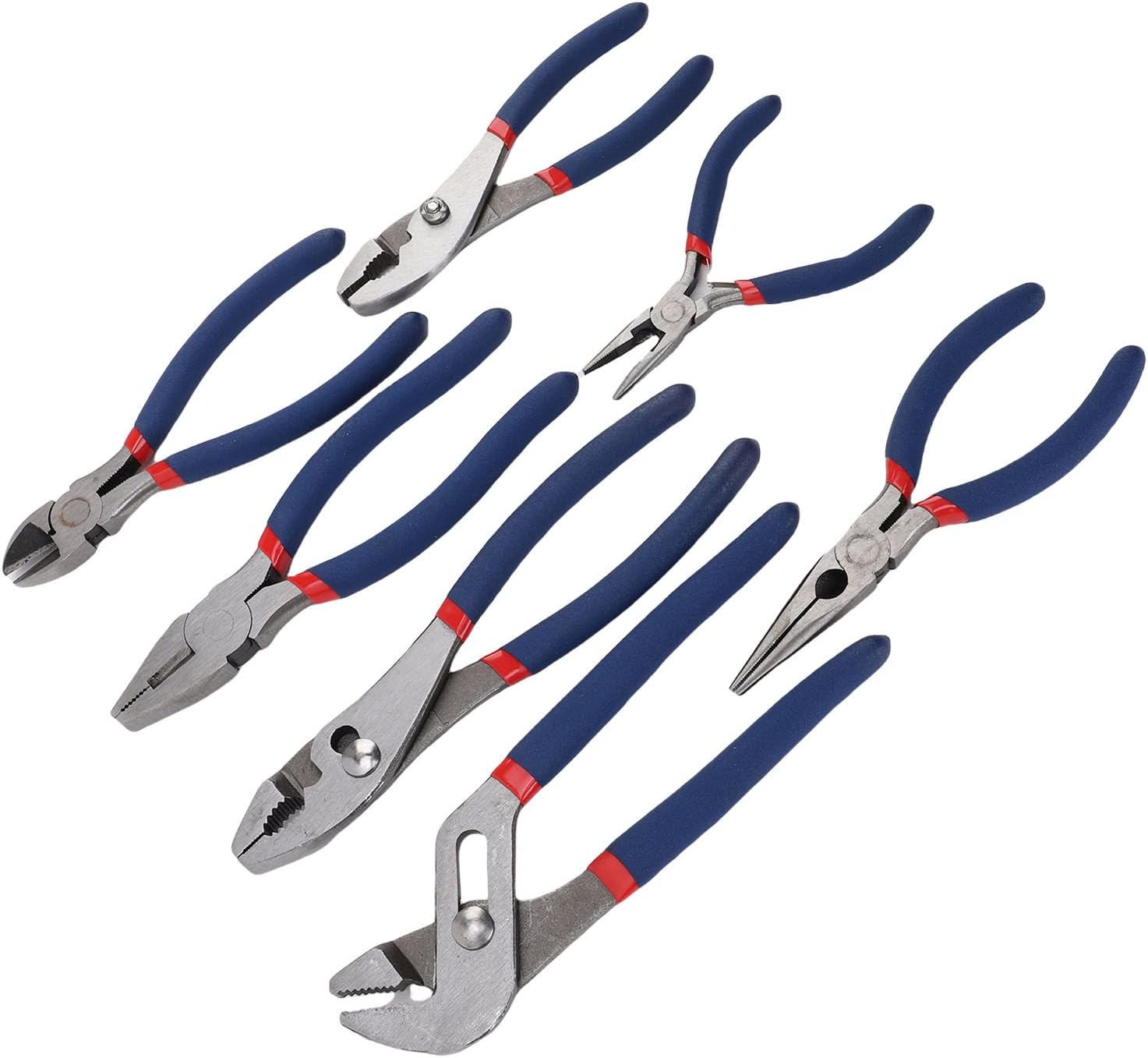Keenso 8 Piece Automotive Pliers Set, Heat Finished Drop Forged Steel Construction with Precision Hardened Cutting Blades and Non Slip Handles, for Car Repair Home Maintenance Gardening