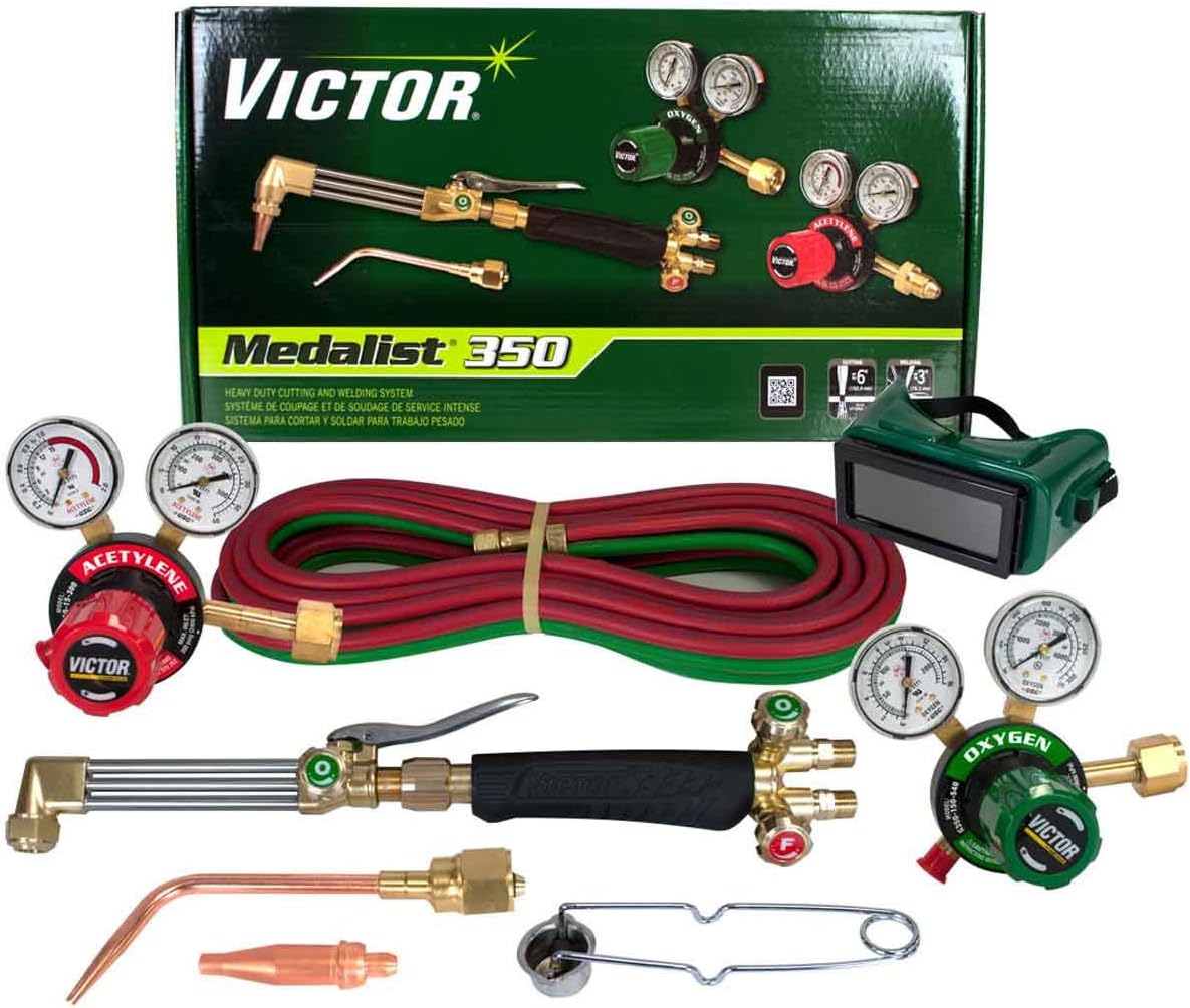 Victor Technologies 0384-2691 Medalist 350 System Heavy Duty Cutting System, Acetylene Gas Service, G350-15-300 Fuel Gas Regulator