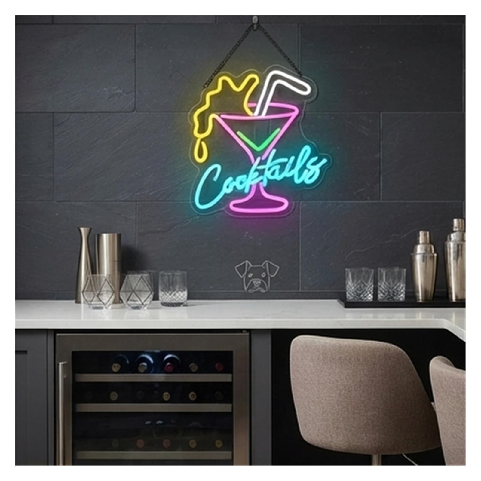 XENITE Luci al Neon Da Parete Insegna Al Neon In Vetro Per Cocktail