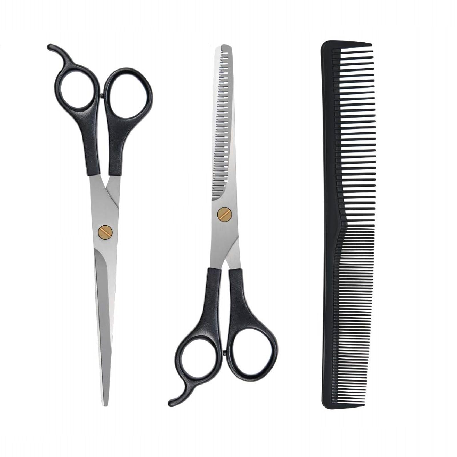 LEIBOCHAO Tijeras Peluqueria Profesional, Tijeras de Peluquería de Acero Inoxidable de 6,5 Pulgadas con Peine, Tijeras Cortar Pelo Para Hombres y Mujeres, Tijeras Entresacar