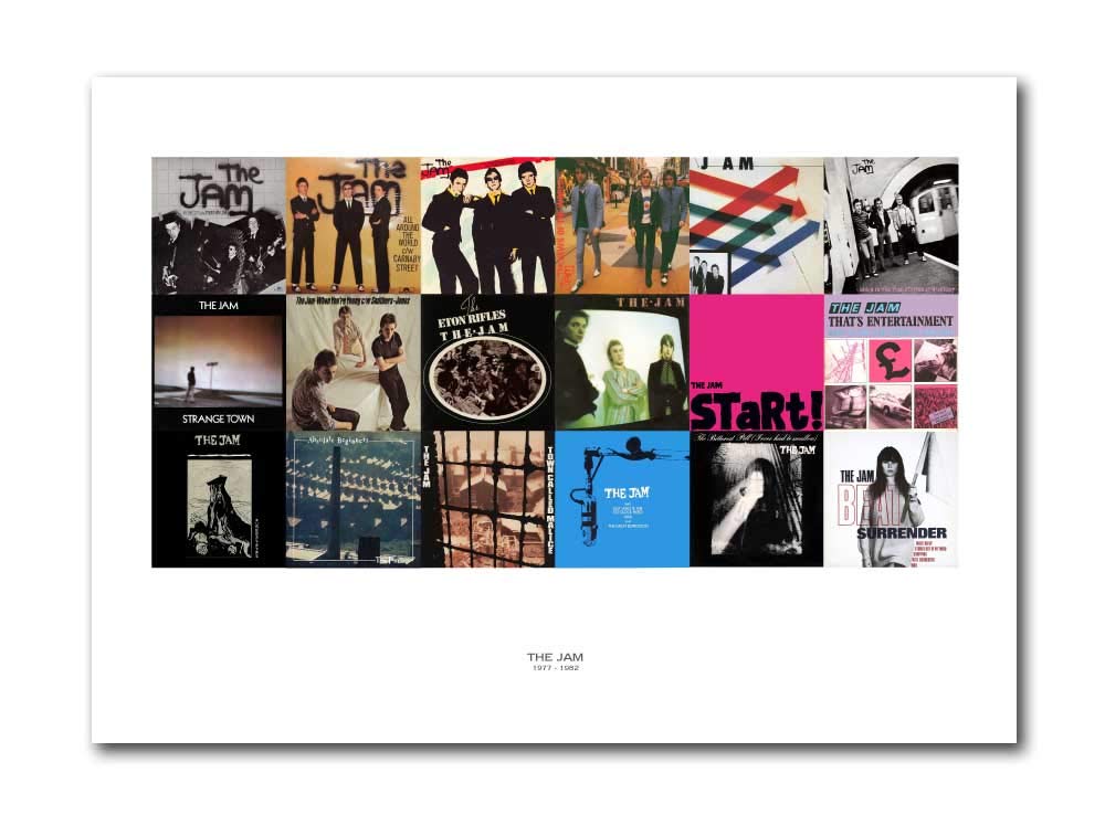 Libretto Designs THE JAM - The Singles Art Print - unframed A3 mini poster