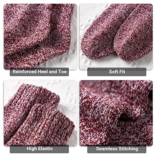 Image of Wool Socks for Women - Womens Wool Socks Winter Sock for men Warm Thick Knit Soft Vintage Casual Crew Sock