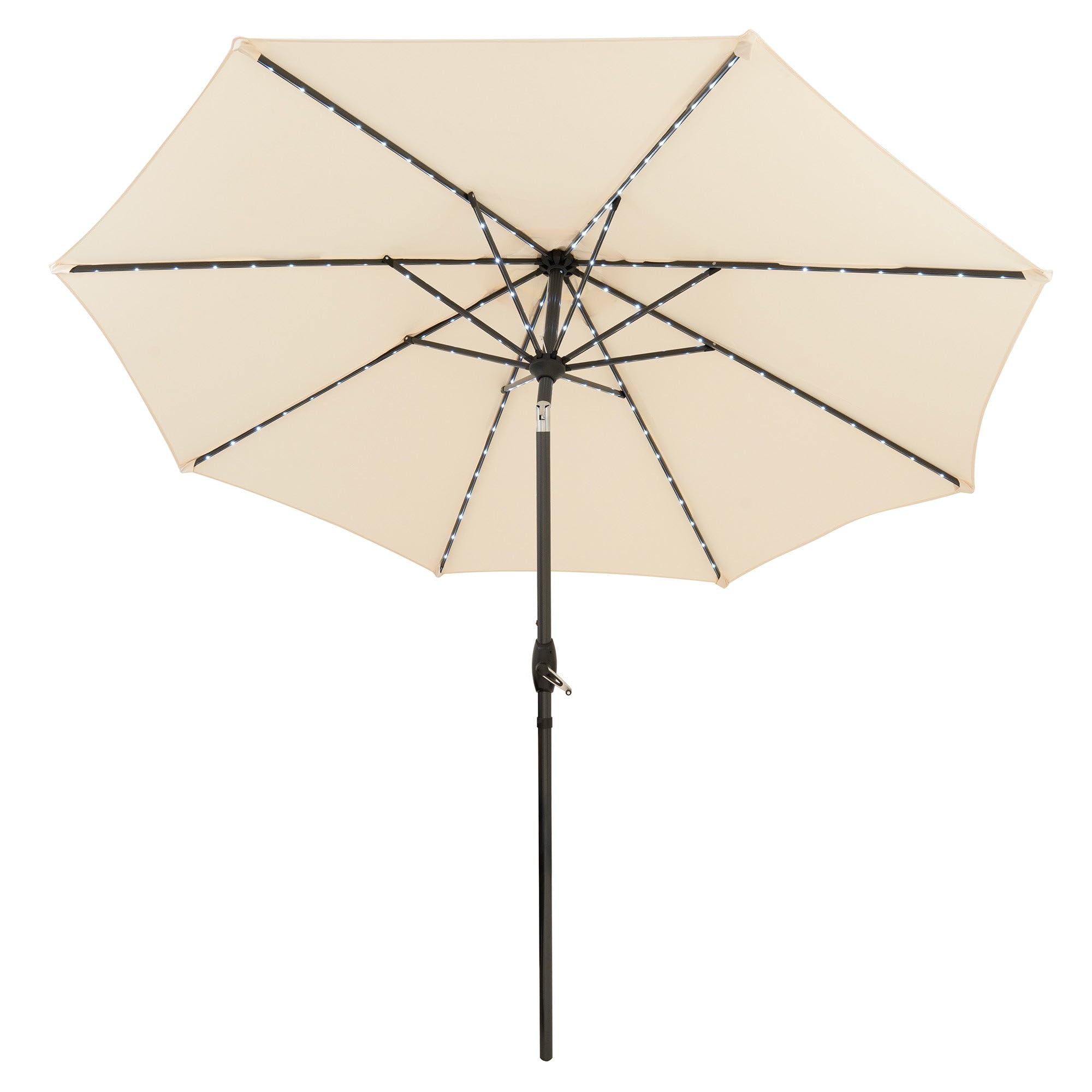 Monstershop Unisex Beige Led Tilt Parasol 2.7M – Cream In
