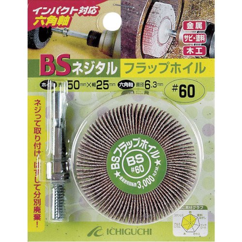 らっきょポチ Amazon | イチグチ BSネジタル フラップホイル 六角軸 50×25#60