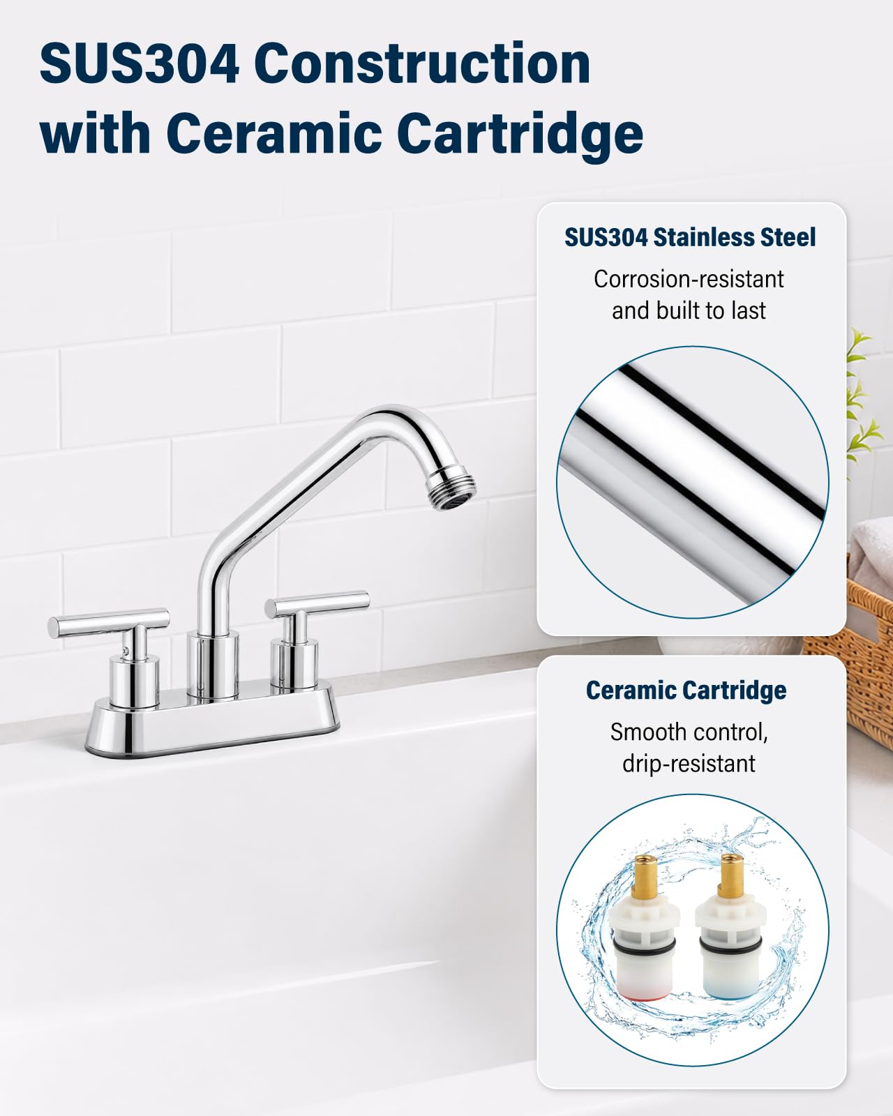 Aolemi Laundry Sink Faucet - Chrome Finish -6