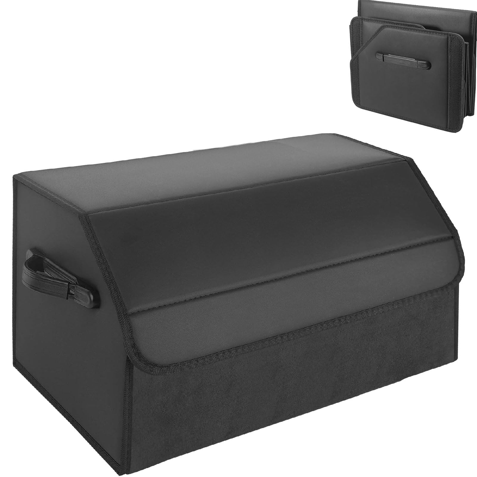 Contenitore per Bagagliaio Auto, Borsa Porta Attrezzi Veicoli, Borsa del Bagagliaio, Organizer per Auto Pieghevole, Organizer da Campeggio Impermeabile con Coperchio, in pelle