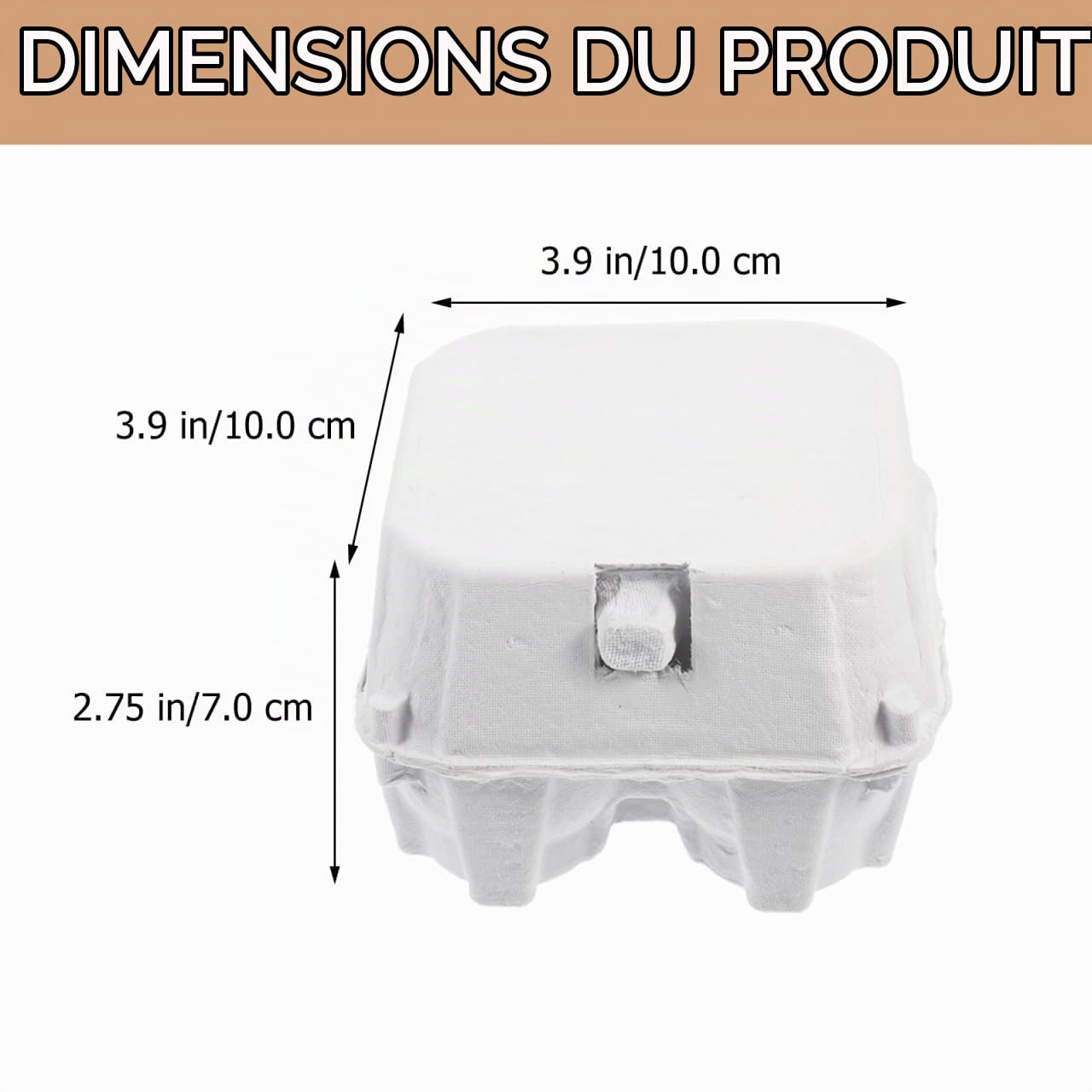Zerodeko 50 Boîtes à Œufs en Carton Vide 4 Compartiments Boite en Pâte à Papier Recyclable pour Stockage Transport et Vente au Marché Fermier