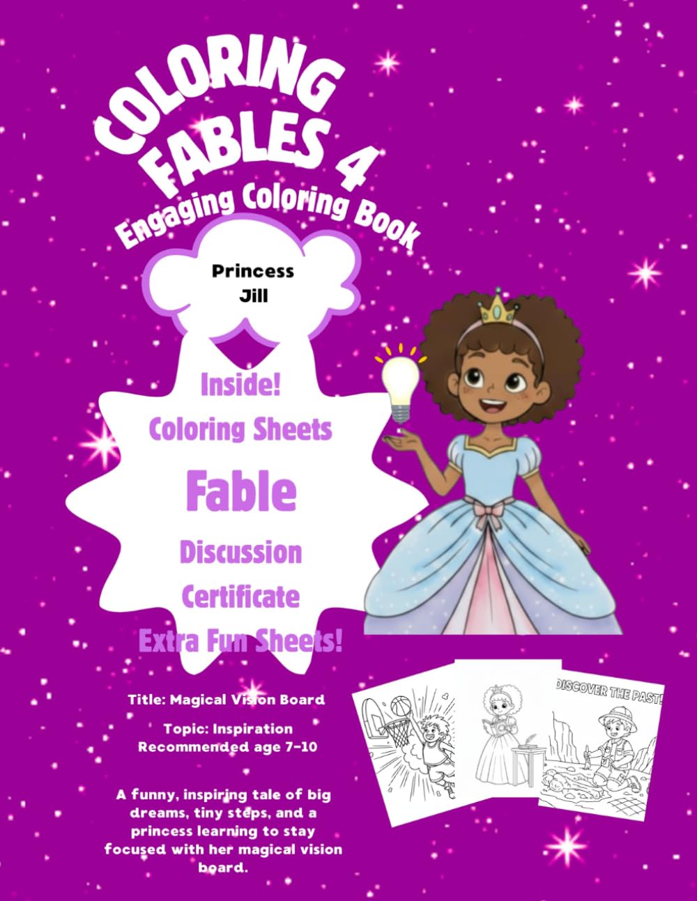 Princess Jill and her Magical Vision Board: Engaging Coloring Book
