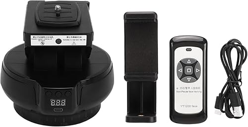 Miniatura 7 de Cabezal panorámico motorizado mejorado, cabezal panorámico motorizado de seguimiento facial AI de 360 con control remoto, cabezal de trípode