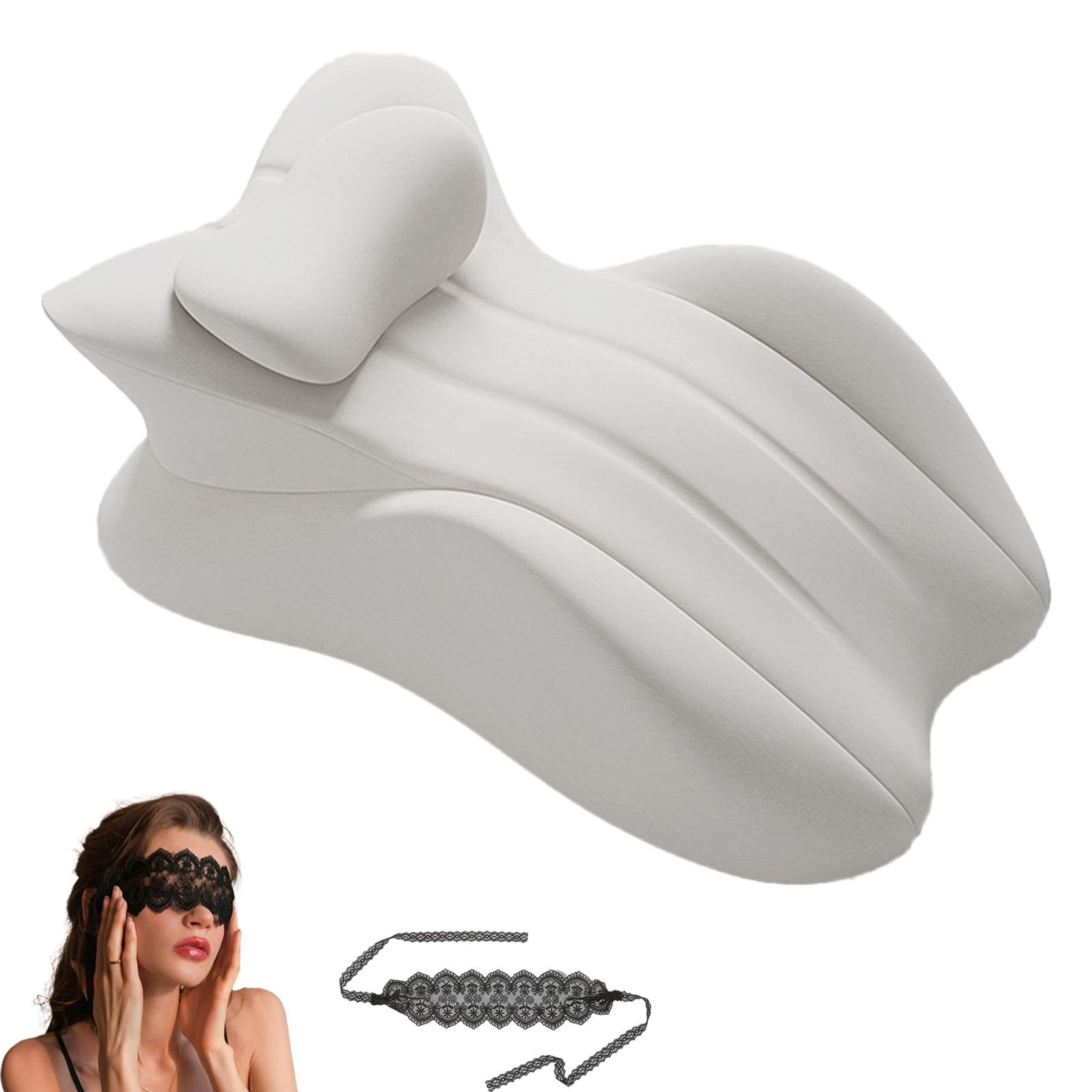 Bulnire Women's White Sex Pillow For ,27° For Spinal Support,Couples Deep Position Support Pillow,Discreet Wedge Pillow For Couples, Intimacy Cushion, Posture Alignment, Ergonomic Design (White)
