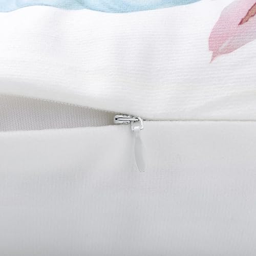 Miniatura 5 de Bonhause Juego de 4 fundas de almohada de otoño de 18 x 18 pulgadas, diseño de calabazas color beige y azul, para sofá, decoración de otoño