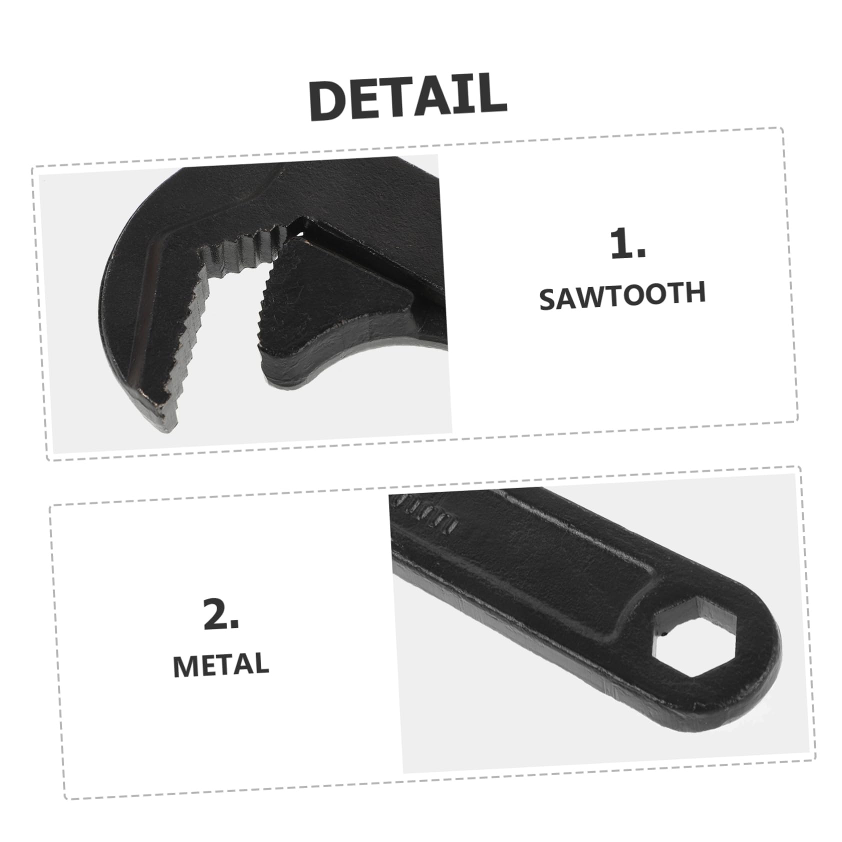 Llave Ajustable Multifuncional Negra Para Fontanería Herramienta Versátil Para Reparación y Montaje De Tuberías De Baño Con Agarre Seguro y Diseño Robusto