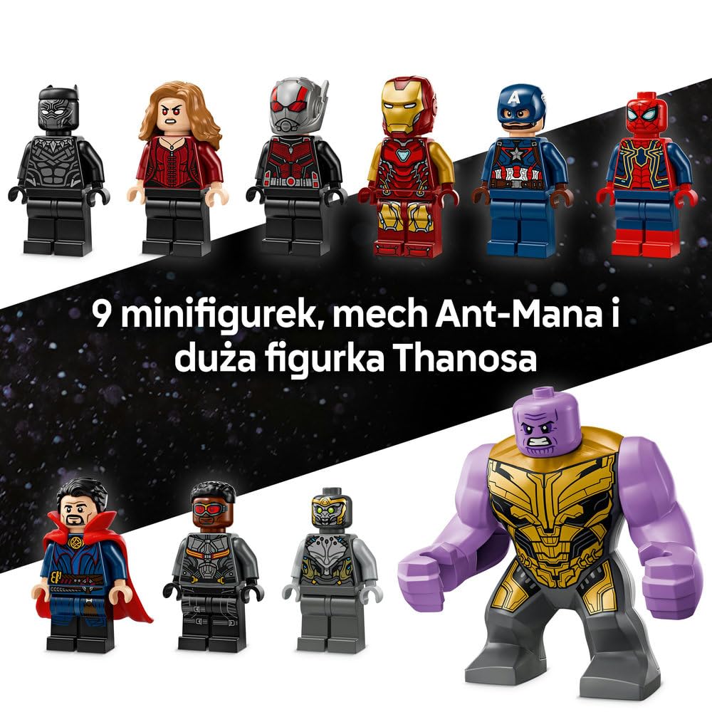 LEGO | Marvel Avengers: Koniec gry — ostateczna bitwa 76323 | Zabawka dla 10-latka, 10 postaci i ruchomy mech Ant-Mana, prezent dla fana Marvela, zestaw klocków dla dzieci, 621 elementów