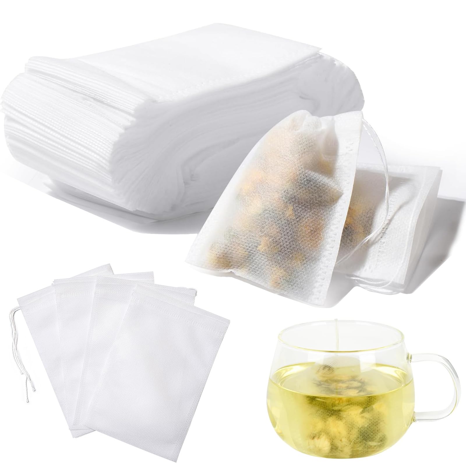 JUJUGO お茶バッグ お料理パック 使い捨て空の袋100枚 不織布 未漂白…