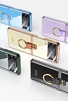 Vista 7 de SHIEID Z Flip 4 - Funda protectora delgada con soporte de anillo, borde galvanizado para Galaxy Z Flip 4, con protector de pantalla integrado