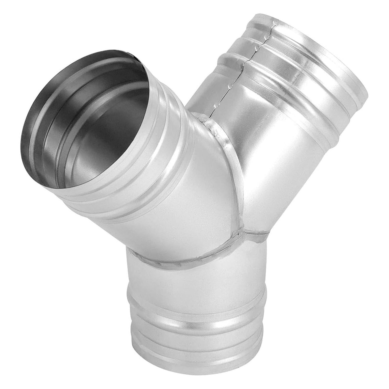 Fafeicy 10,2 cm 3-Wege-Kanalverteiler, Y-förmiger Verbinder, verzinkter Stahl, T-Stück für Abluftventilator, Küche, Badezimmer, Luftstromsystem