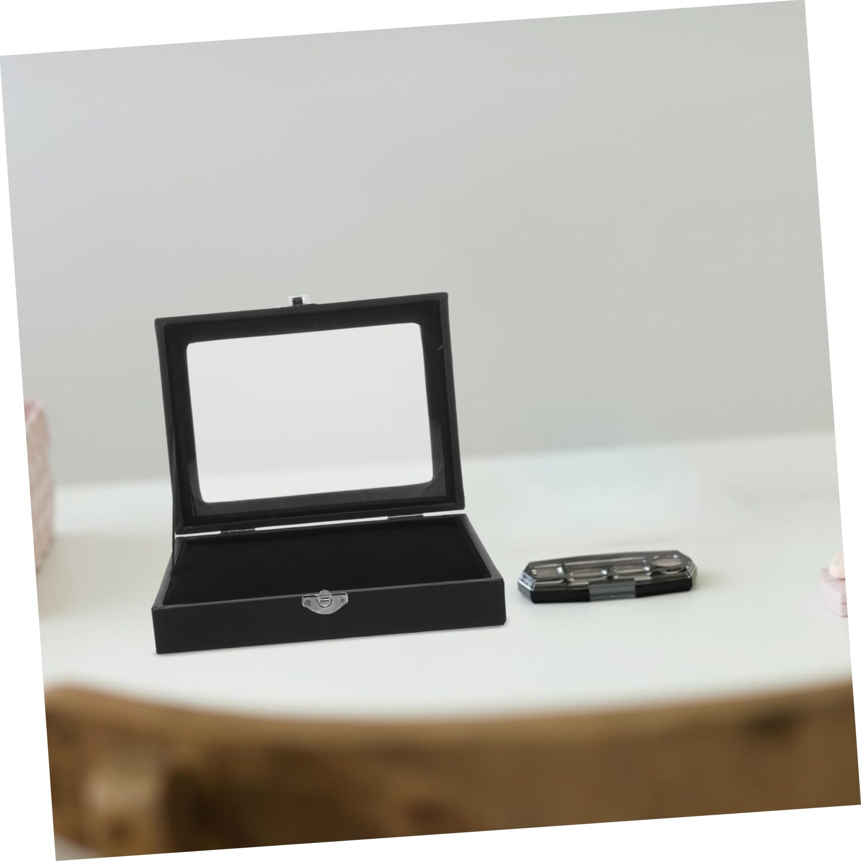 INOOMP Scatola Porta Spille con Coperchio Trasparente Antipolvere in Acrilico Nero Custodia Robusta per Brooch Pin Organizer per Spille e Gioielli per Collezionisti