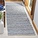 Safavieh Cape Cod Collection CAP350A Hand Woven Flatweave Chevron Natural and Blue Jute Runner (2'3" x 10')