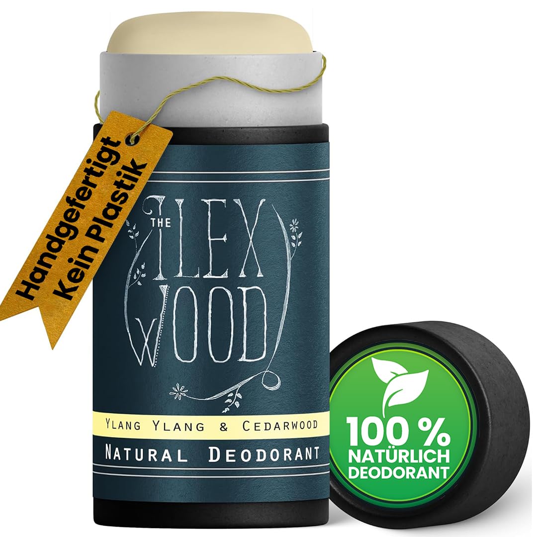 The Ilex Wood - Ylang Ylang & Zedernholz natürliches Deodorant - 70 ml. Vegan, plastikfrei, umweltfreundlich, tierversuchsfrei, handgefertigt und frei von Giftstoffen und Aluminium