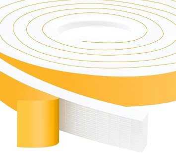 Thick Foam Seal Tape, Wide Gap Filler, Weatherproof, 1x1/2in | Strong Self-Adhesive, Blocks Drafts, Reduces Noise & Vibration, High Density Closed Cell Foam Strips, Removable, No Residue