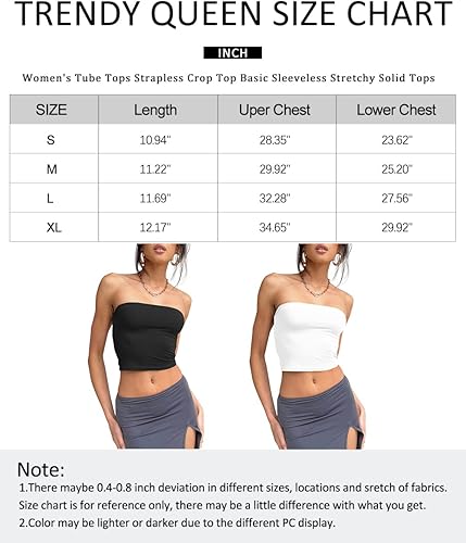 Miniatura 6 de Trendy Queen Womens 3 Pack Tube Tops Crop Tops Strapless Basic Backless Bandeau Bra Solid Summer Outfits