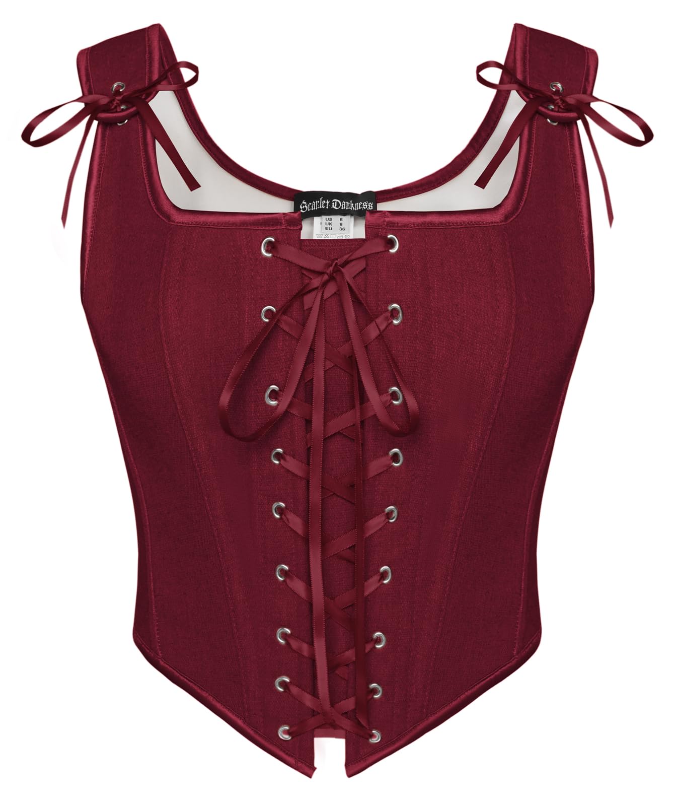 Scarlet Darkness Women's Renaissance Corset Tops Lace Up Overbust Bustier