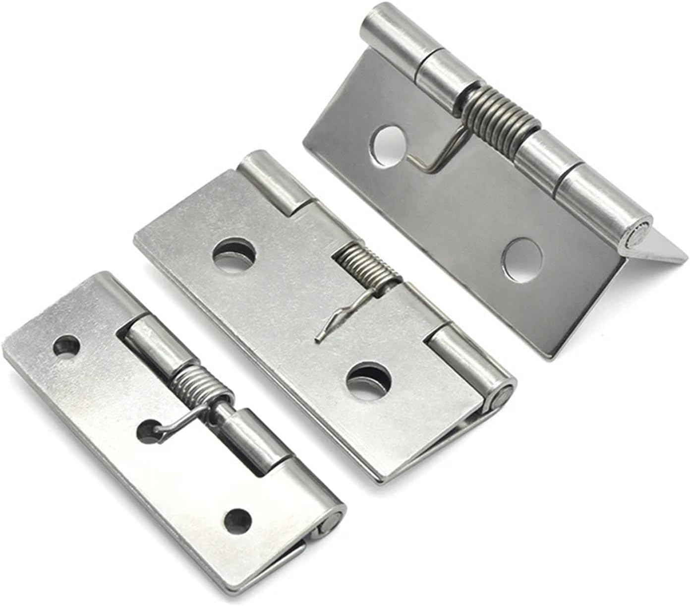 304 Stainless Steel Spring Hinge Elastic Force Automatic Closing 0 Degree Reset Concealed Hinge 1Pcs(Black)