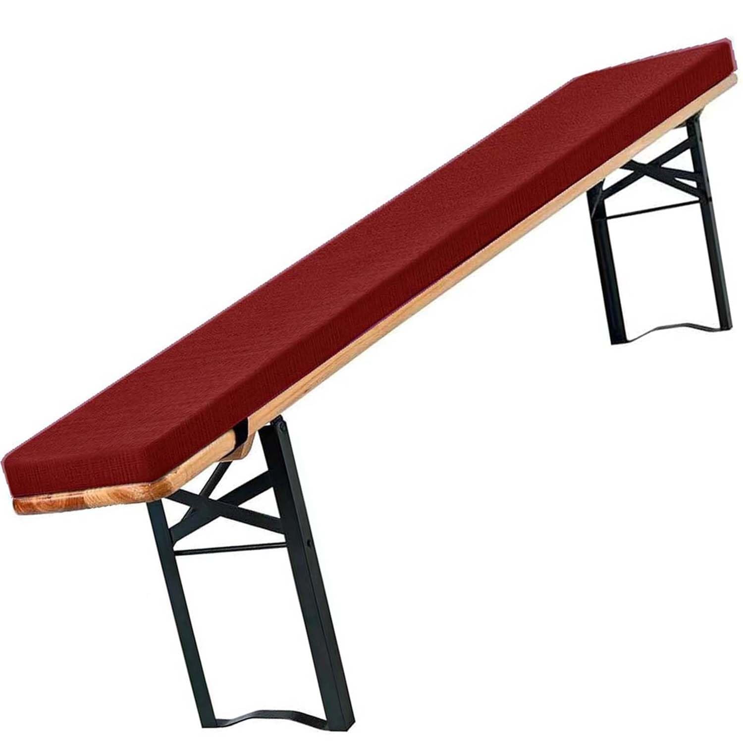 Holomaalahi Burgundy Garden Bench Chair Cushion 190X28x3cm Outdoor Long Seat Pad With Removable Cover For Patio, Lawn, Garden, Office & Coffee Shop