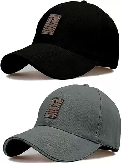 SELLORIA Brand Soft Cotton Adjustable Unisex Cap for Men and Women Freesize Baseball Caps (Pack of 2)