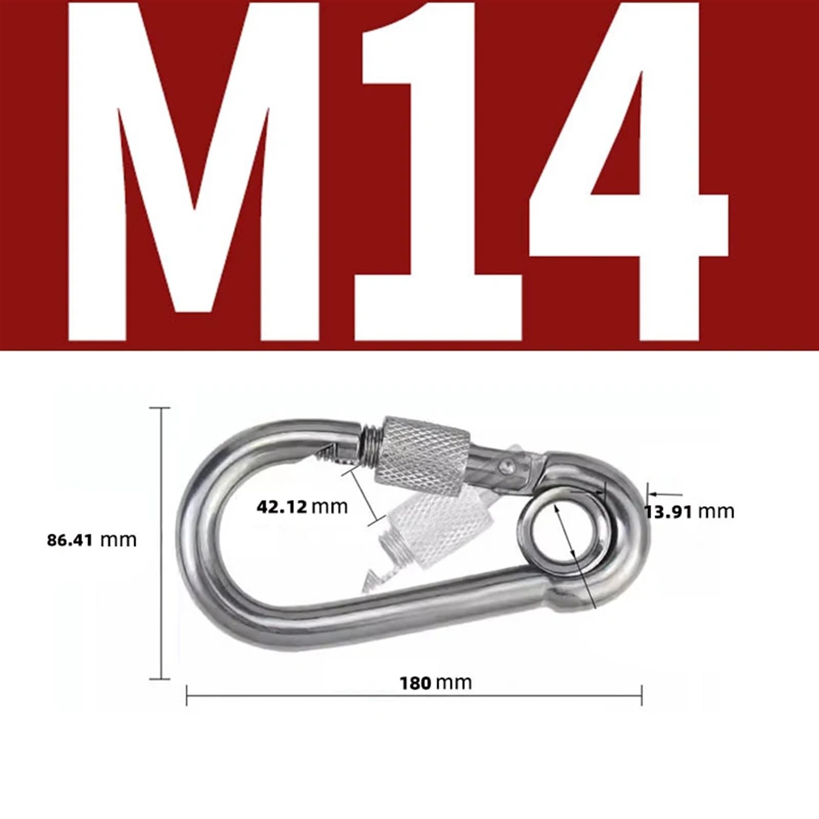 Ganci a scatto Moschettone for attrezzatura da arrampicata con chiusura a vite in acciaio inossidabile 304 Maglie rapide Moschettone di sicurezza Anello di collegamento for catena Moschettone Fibbia a