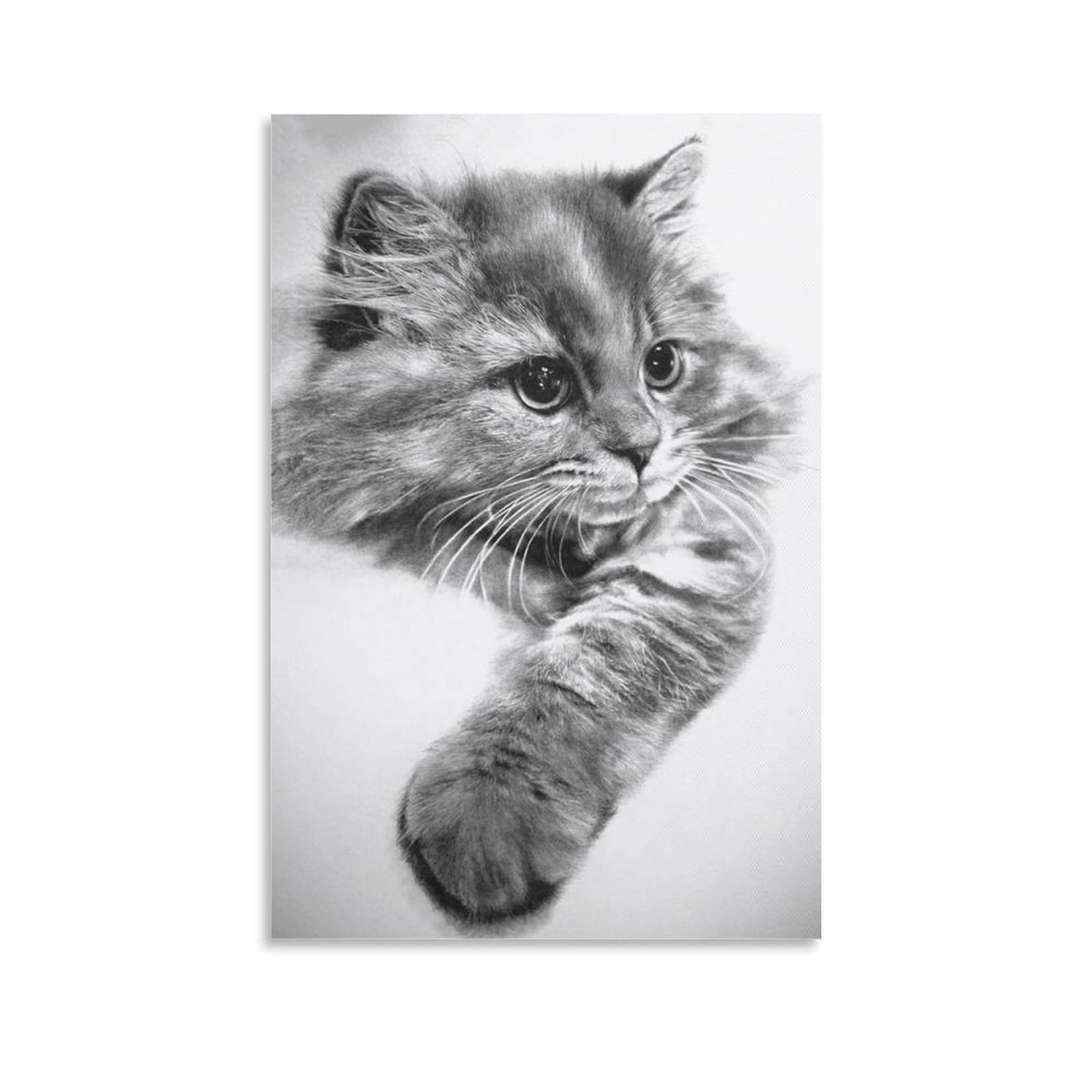 Amazon.co.jp: 猫の頭インテリア 絵画 スケッチ リアルな鉛筆画