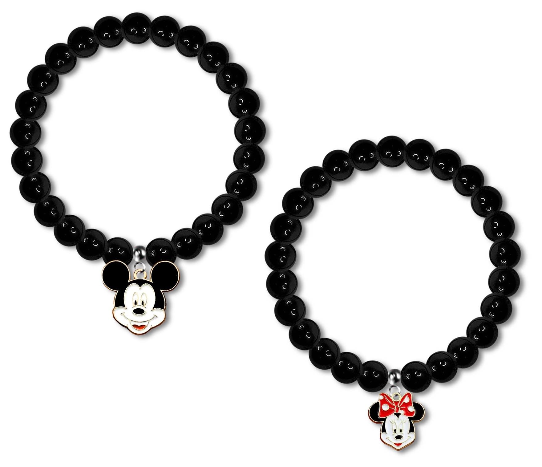 Adhvik Combo Of Black Color Unisex 8mm Moti Beads Stone Stretchable Elastic With Hanging Cartoon Cute Lovely Animal Mickey Mouse And Minnie Mouse Head Face Charm Freindship Wrist Band Cuff Bracelet (B0DFMM49RQ) Amazon Price History, Amazon Price Tracker